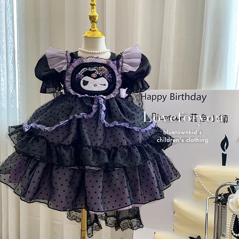 【本妈】夏“库洛米”女童泡泡袖网纱洛丽塔连衣裙11107 39'9