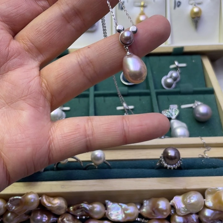 淡水珍珠项链银S925镶嵌