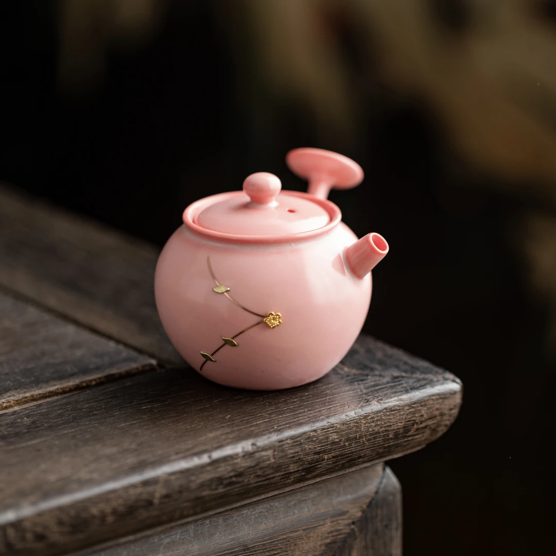 粉黛佳人猪油冻锔钉侧把壶