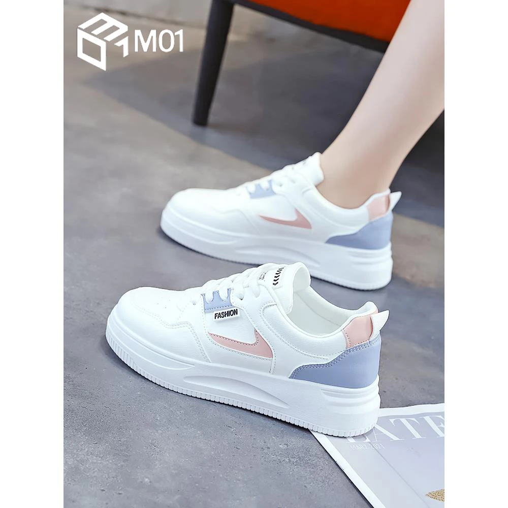 M01小白鞋女春季新款爆款百搭运动休闲鞋板鞋厚底女鞋春秋防水鞋