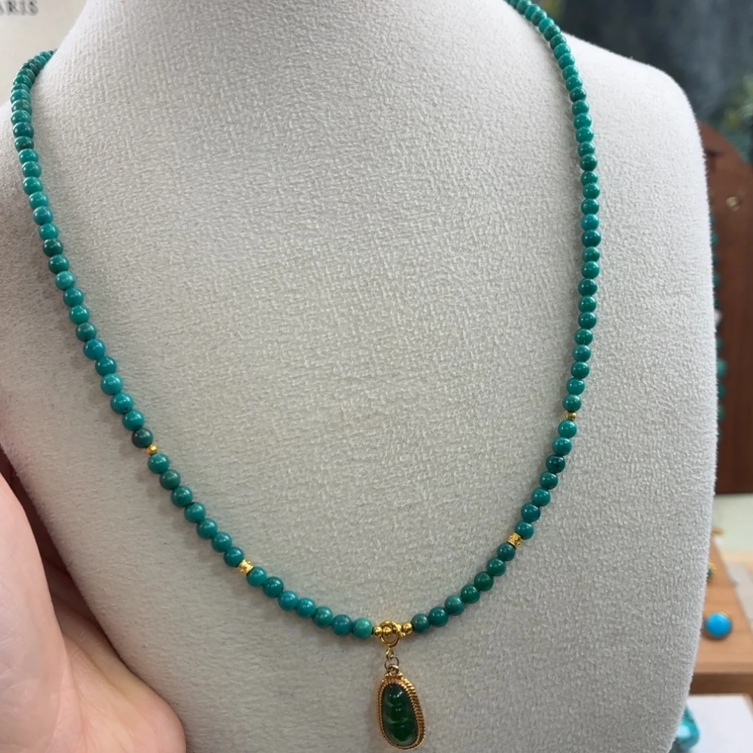 绿松石18K金镶嵌颈饰