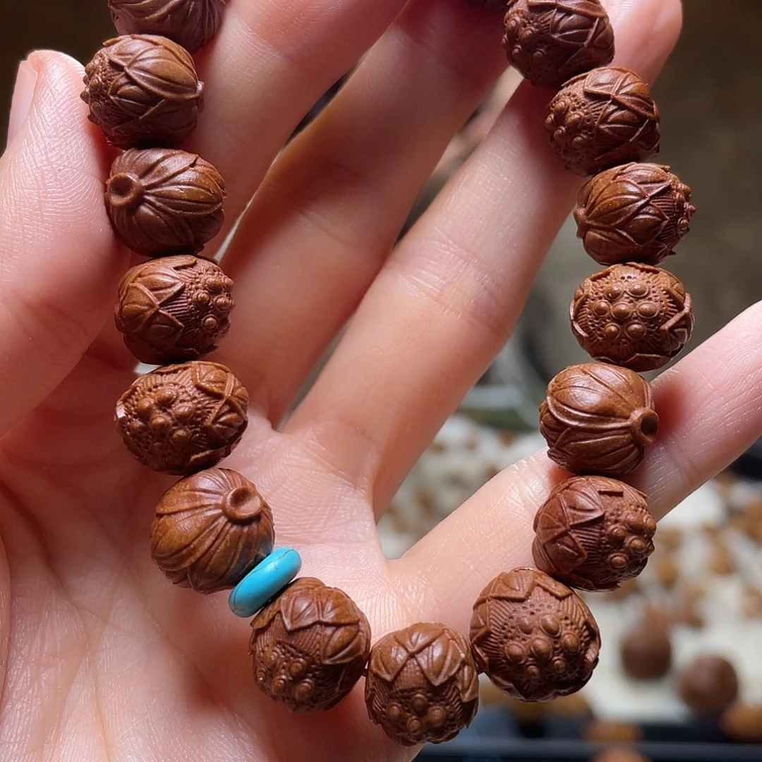 橄榄核手串/手链龙纹莲子