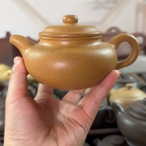 闺***食茶壶紫砂梨皮黄金段250cc
