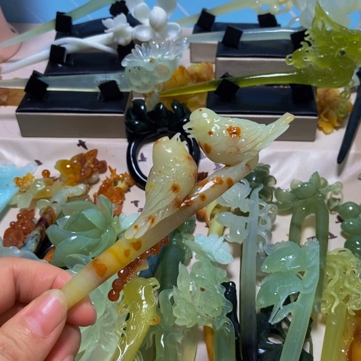 岫玉未镶嵌发簪发簪