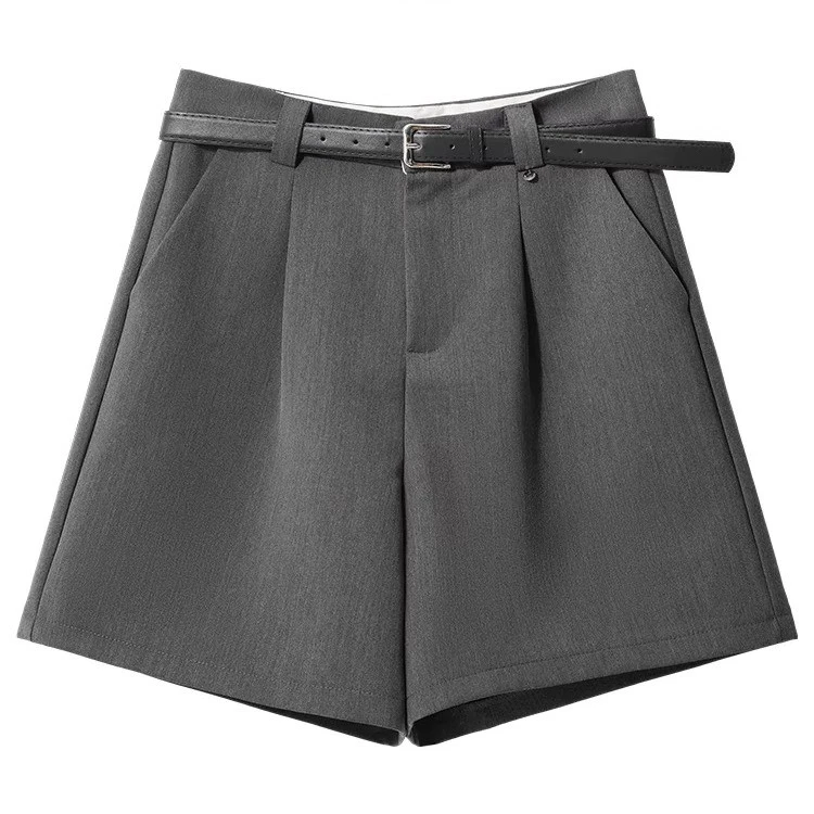 短裤女2025夏季薄款纯色宽松大码高腰显瘦百搭a字工装休闲裤6083