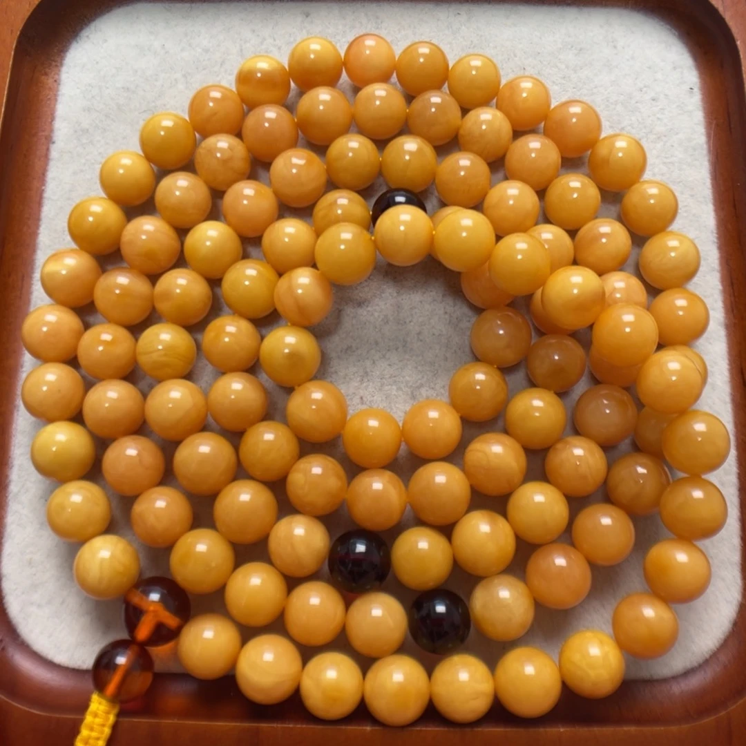 蜜蜡未镶嵌项链108