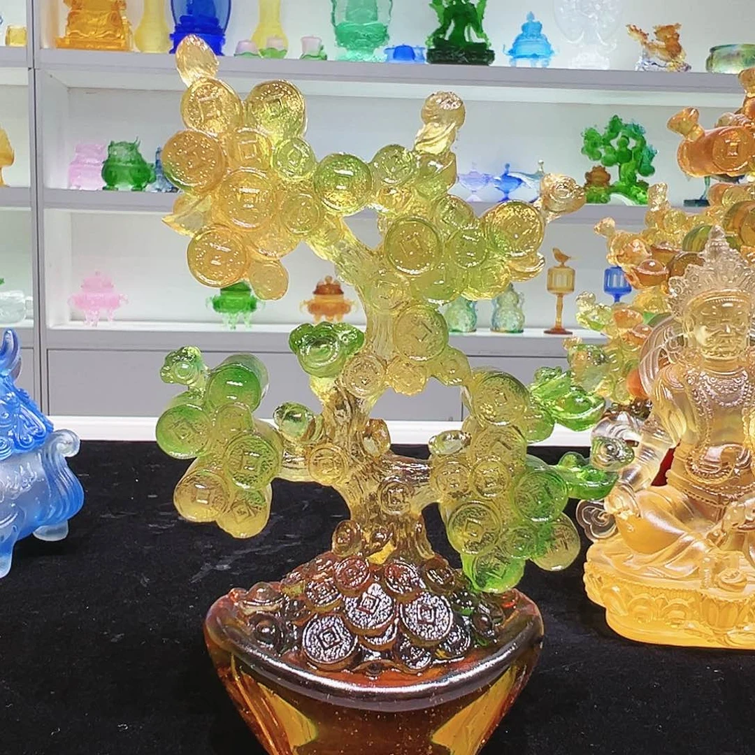 【闪购商品】手工艺品琉璃16.5cm摇钱树