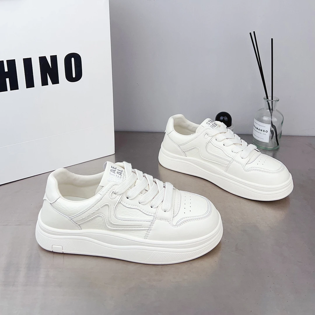 厚底增高板鞋女2025秋季新款鞋子时尚百搭不累脚休闲鞋女款小白鞋