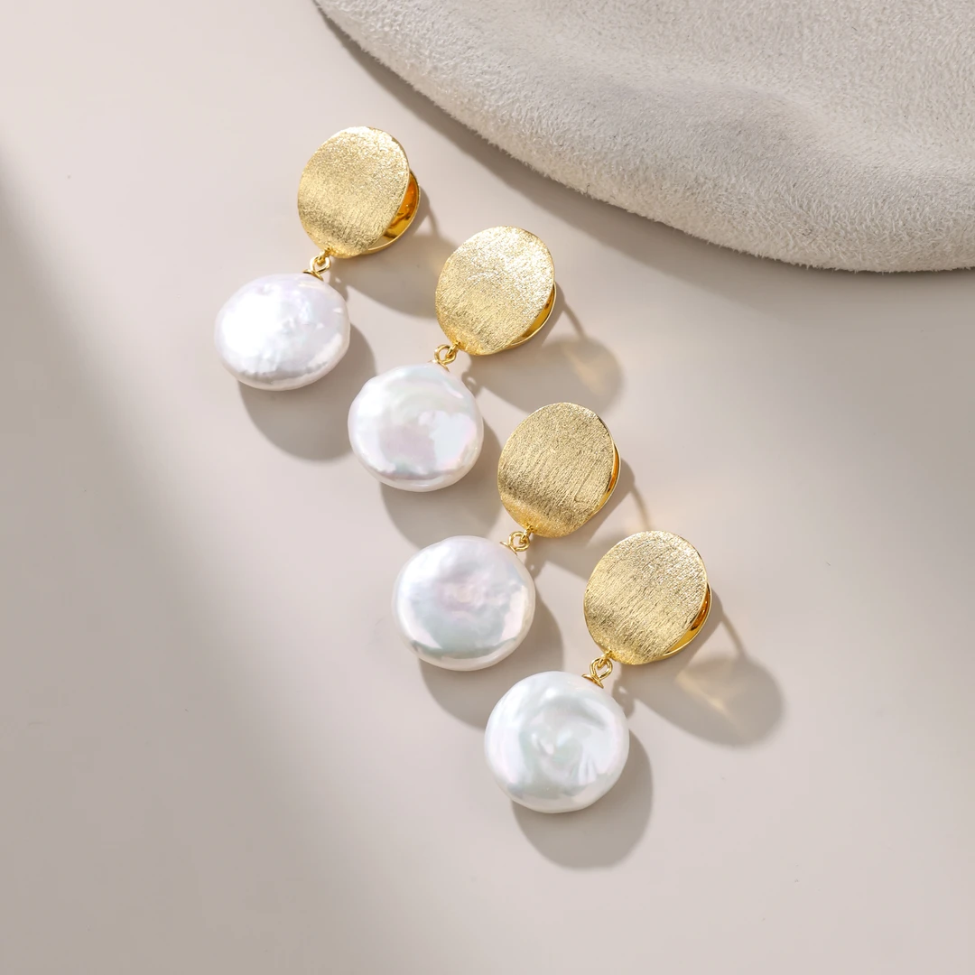 【举石臻品】TH0726-1000-025淡水有核珍珠耳饰（一对/多样性发）Y