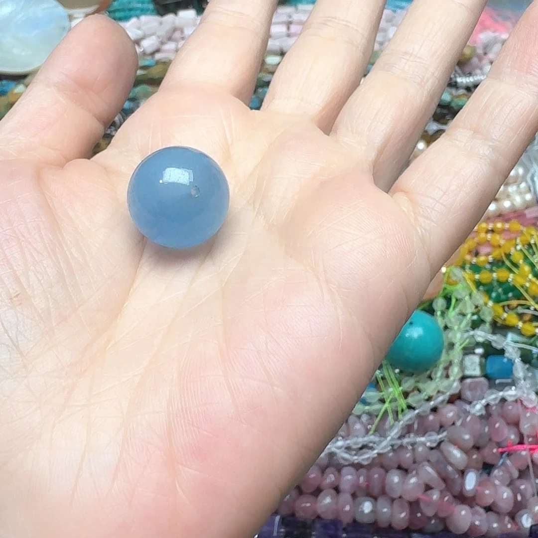 玛瑙/玉髓合金珠宝半成品久****姐一颗17m海蓝宝