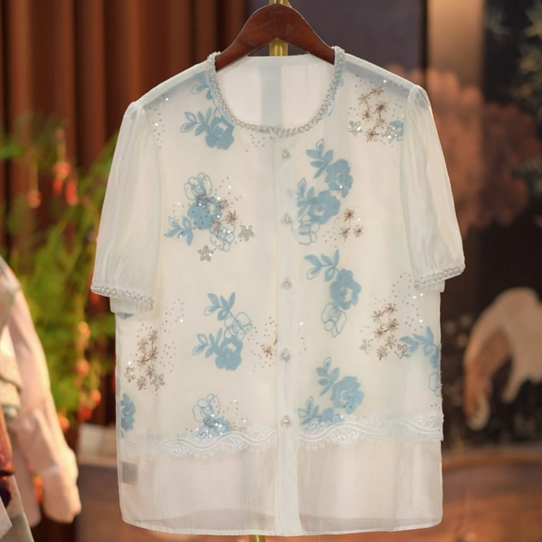 《听琴会-小衫》2025新中式国风提花女士百搭小衫