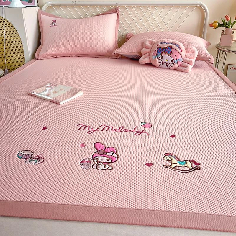 2025新款夏季天三丽鸥凉感床盖三件套儿童榻榻米炕单学生宿舍床单