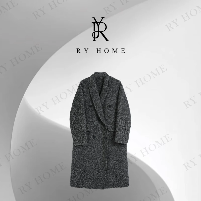 【容雨RYHOME】重磅秘鲁进口羊驼绒轻奢经典双面呢大衣253W2458
