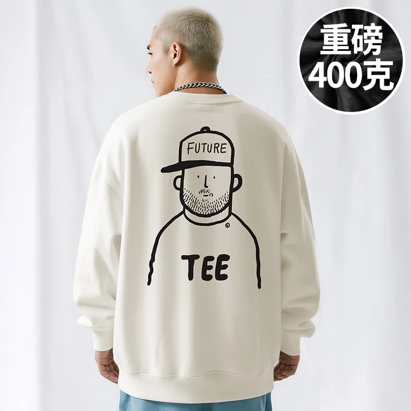 【300斤男装】300斤大码男装潮男港风服饰加肥加大码圆领卫衣初春秋