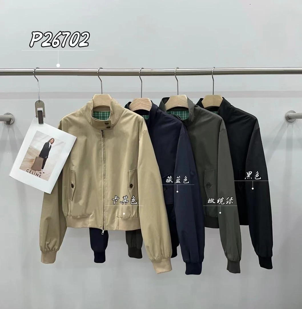 鑫燃KIKi 时尚休闲拼接格纹夹克外套 P26702 PPT【F】