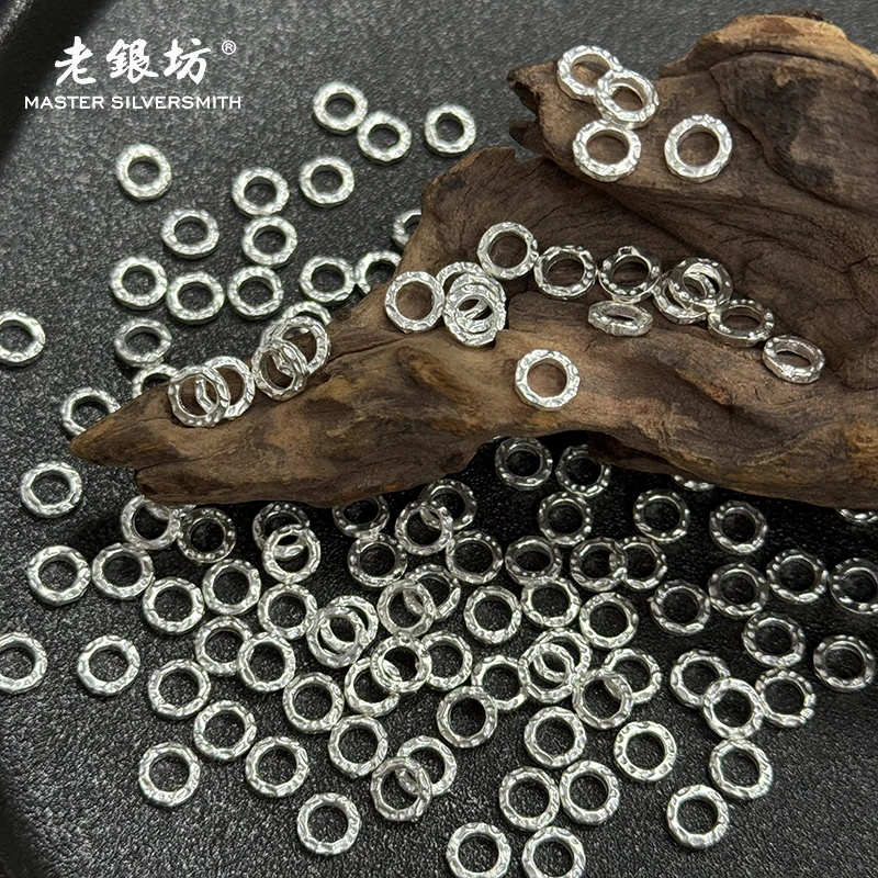 老银坊 足银银制品 7m锤纹隔圈 890024