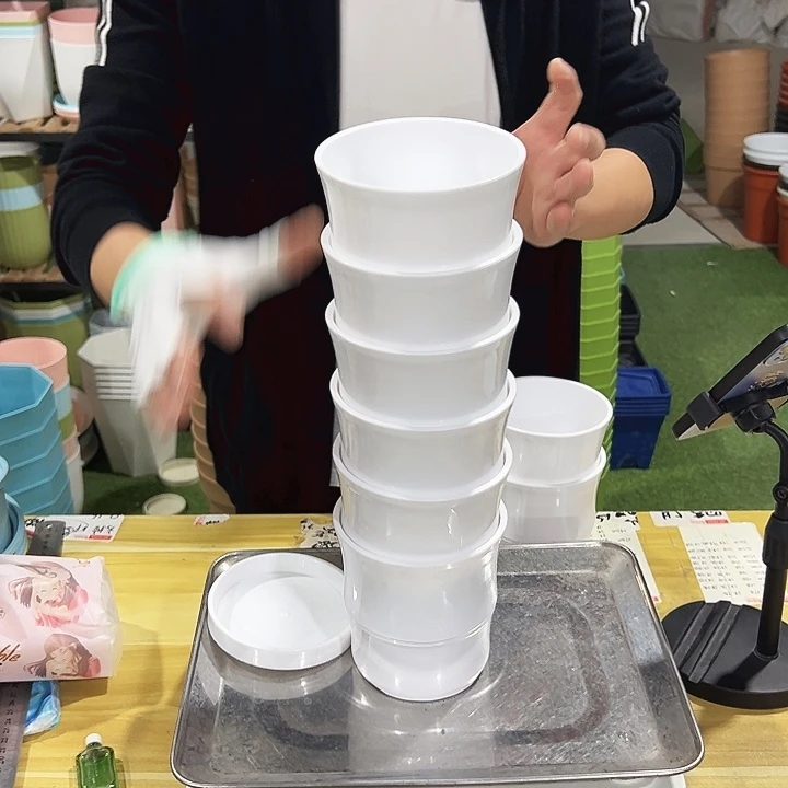 竹节口12高12白色带托6个