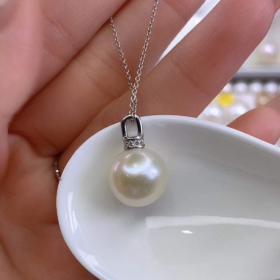 颈饰银S925镶嵌淡水珍珠F