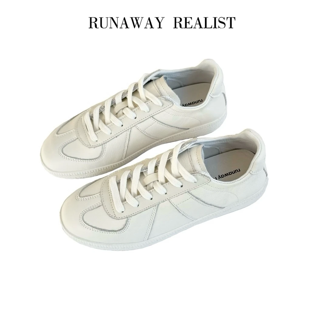 鹿宝贝【RUNAWAY】经典百搭系带舒适真皮芭蕾风小白鞋休闲鞋LIST-6