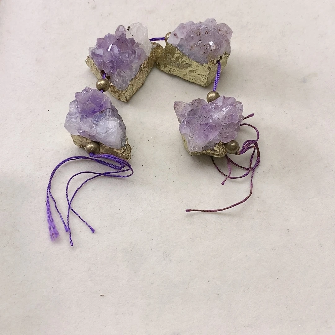 玛瑙/玉髓合金珠宝半成品晶牙4颗装