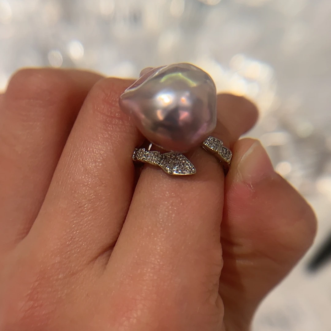 淡水珍珠戒指合金