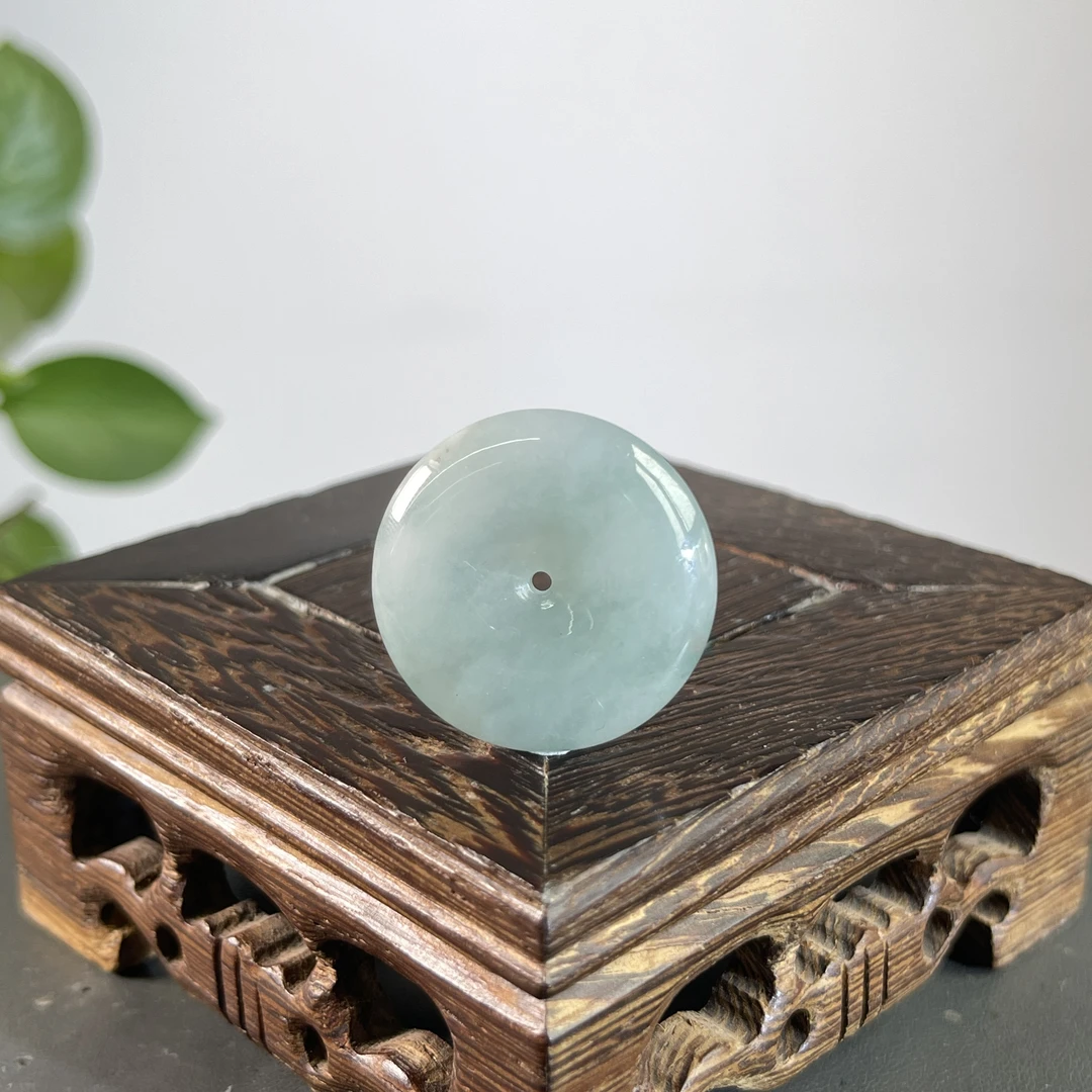 JGB21-09  天然缅甸A货翡翠  平安扣