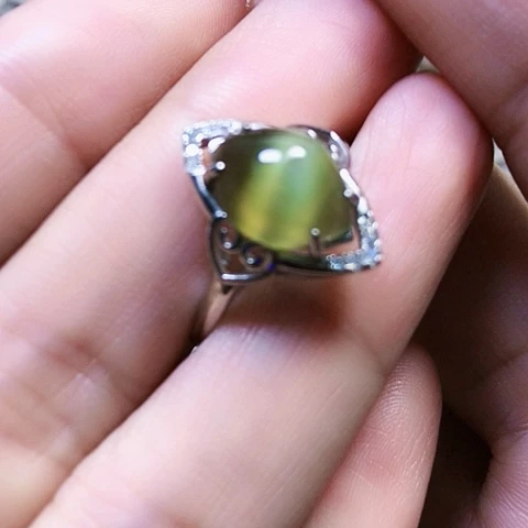 和田玉银S925镶嵌戒指