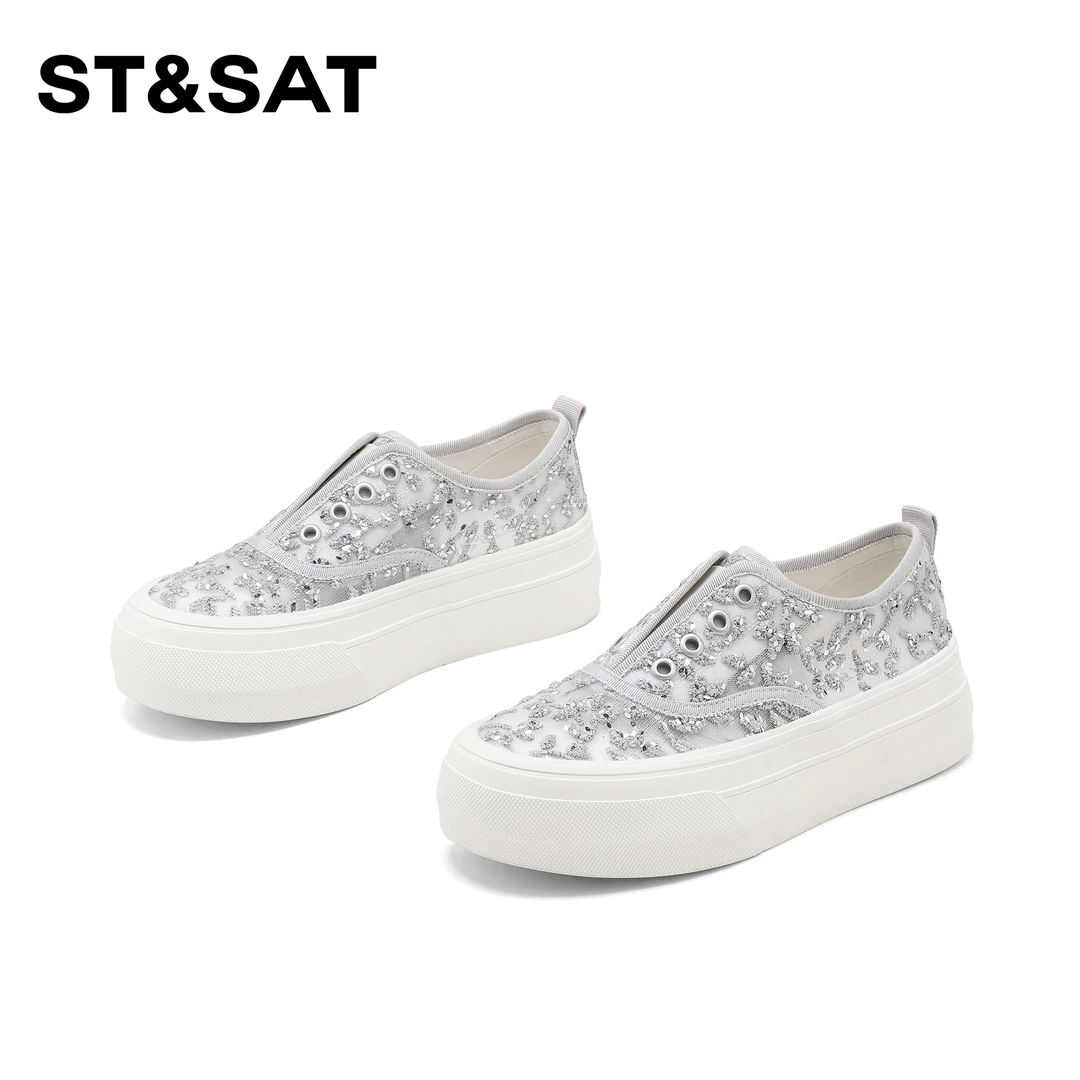 【臻选单品】星期六时尚百搭潮流休闲鞋2025新款增高气质透气板鞋女