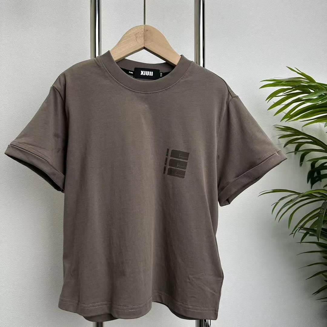 【B634】咖色短袖T恤B4-8