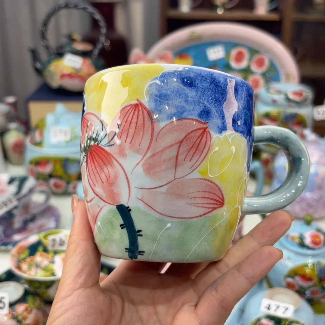 瓷片景德镇手绘高温釉下彩陶瓷茶具