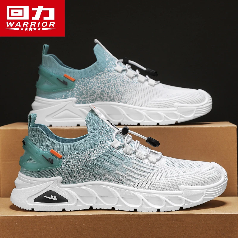回力男鞋春季透气防臭网面网鞋子男士休闲百搭一脚蹬飞织运动潮鞋
