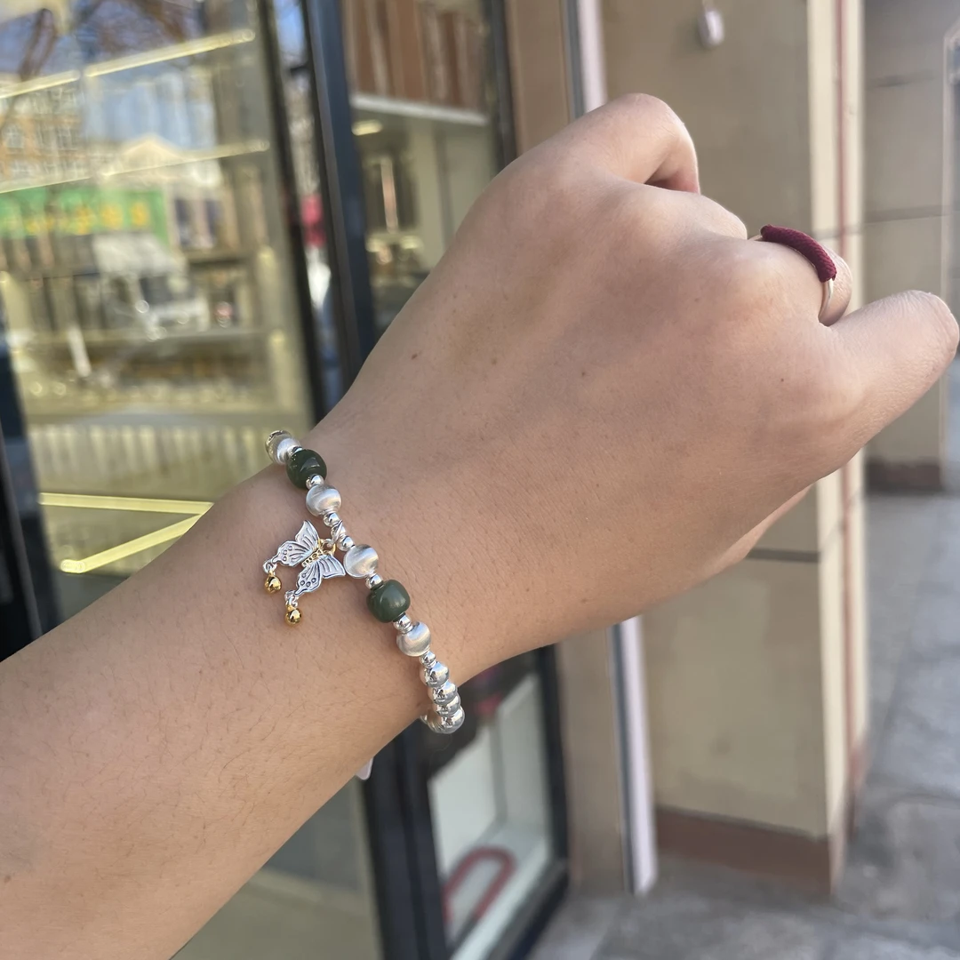 925银手链 手链 蝴蝶千颂 手工时尚彩色小众