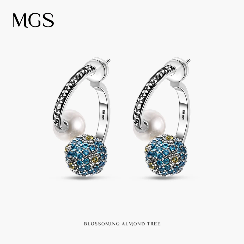 925银8mm珍珠盛开的杏树II耳环 约5gM0323437000