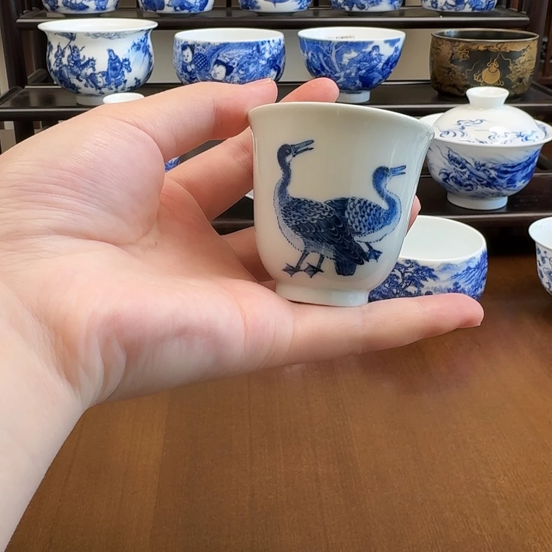 福利青花野鸭闻香杯