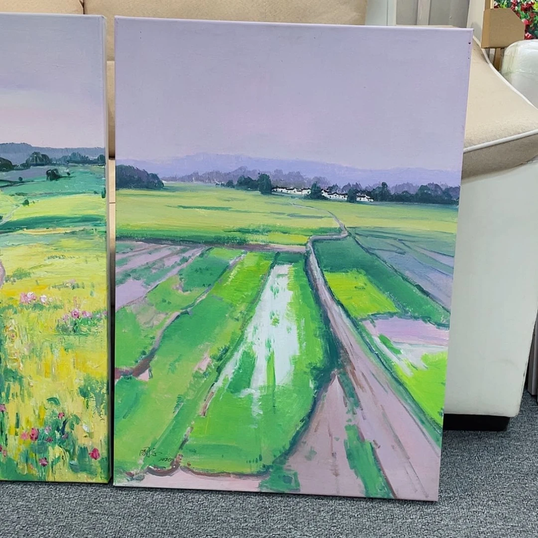 【闪购商品】油画70×50印象田园风光手绘油画不含框