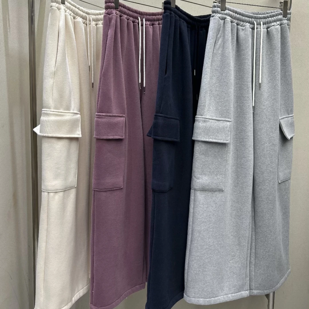 韩国东大门正品冬季新款加绒工装卫裤