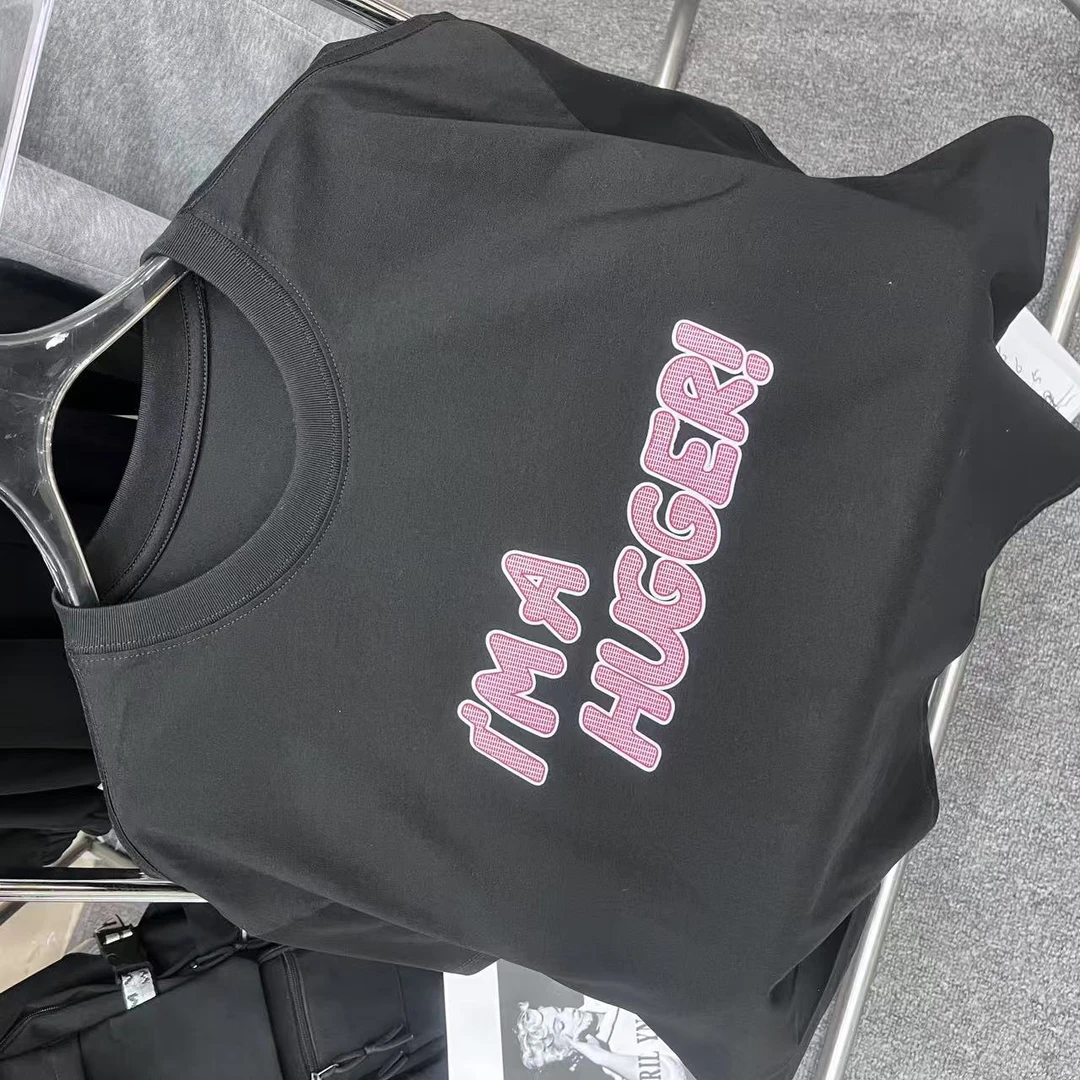 T84134黑色青少年时尚潮流短袖T恤