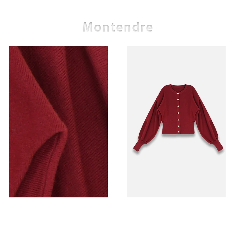 【胖虎家】秋冬新款   气质百搭显瘦长袖毛衫纯色单排扣针织开衫