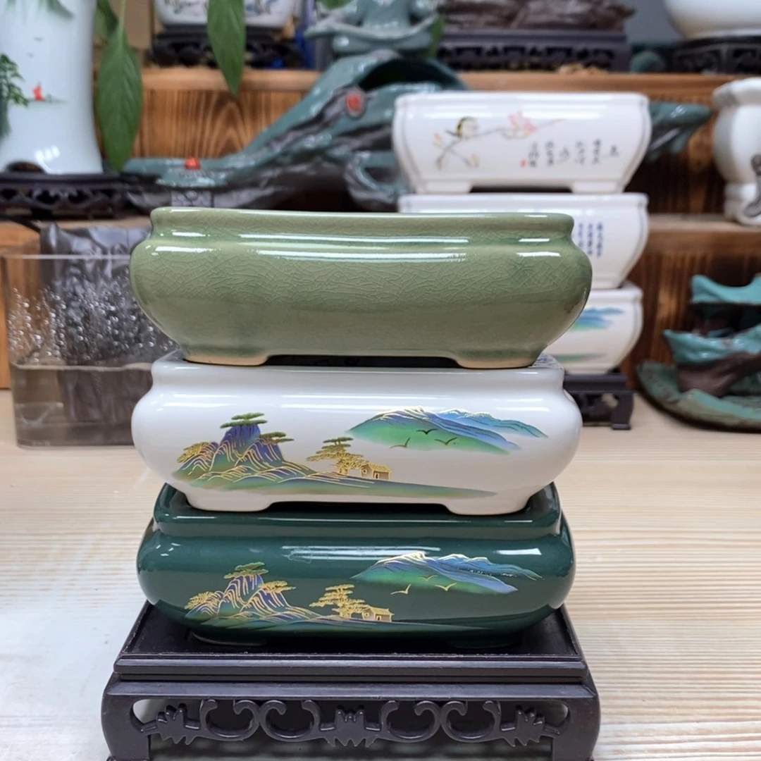 紫砂花盆陶瓷艺术花盆陶瓷
