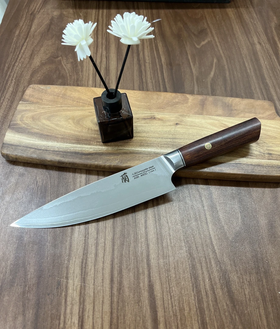 外贸尾单 蘭 家用菜刀 主厨刀 水本烧工艺七层钢 纯切 切肉切菜