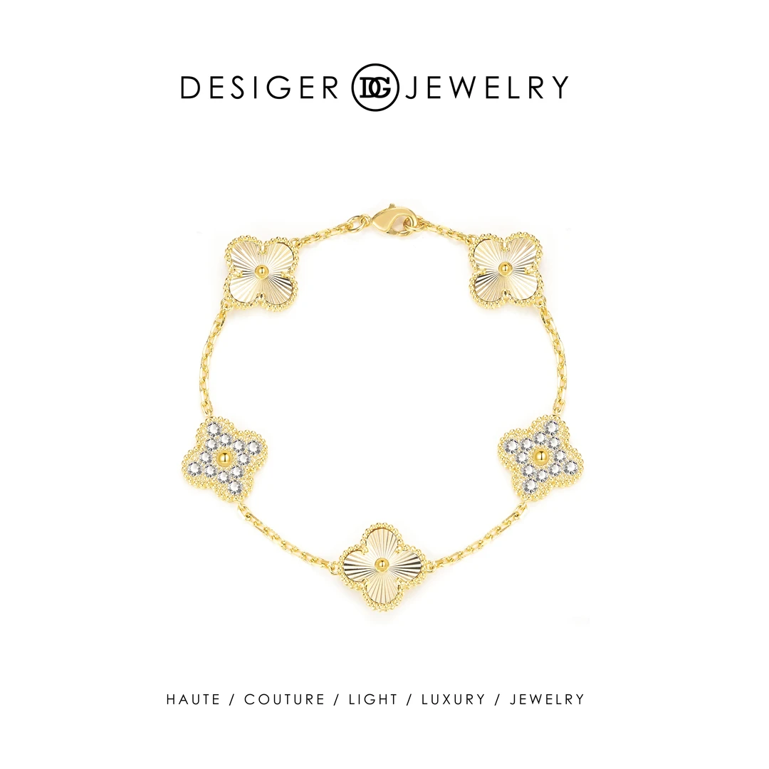 镀k金【鎏金幸运】Desiger设计师款春夏四叶手链F0511