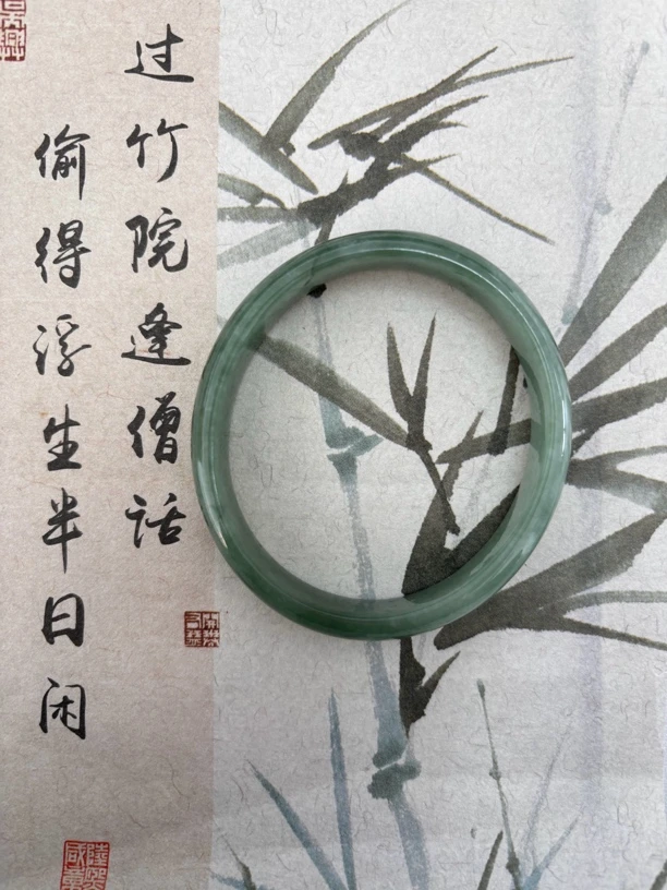 X533-五六加豆绿贵妃缅甸翡翠手镯