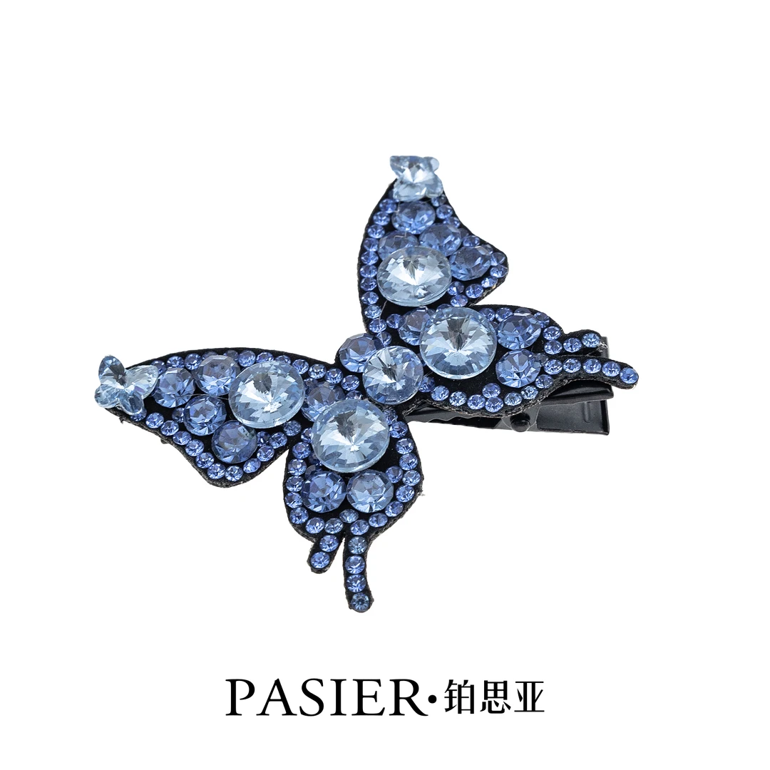 铂思亚 蓝蝴蝶 碎发刘海夹一字夹鸭嘴夹思思专属 CC663