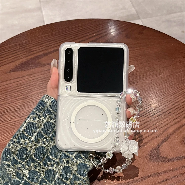 适用华为purax手机壳新款pura x简约磨砂细闪波浪磁吸超薄保护套