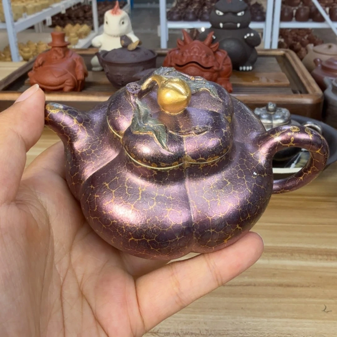 茶壶紫砂凹*一黄龙山原矿梨皮160