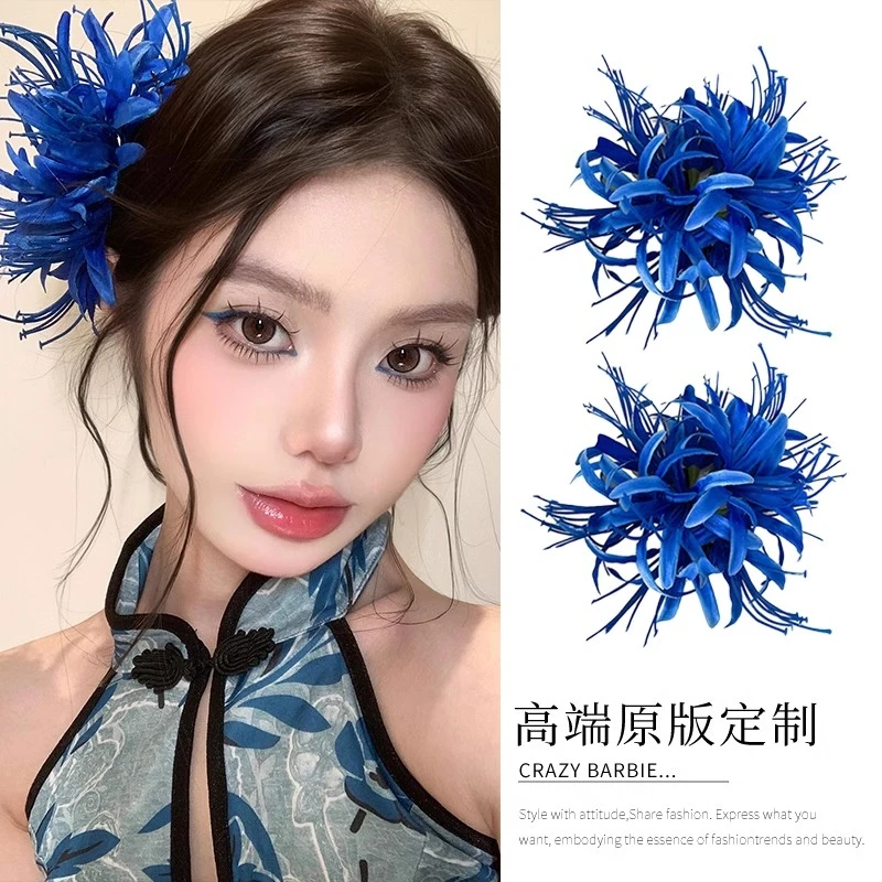 新中式彼岸花发夹夏季边夹侧边头饰发卡女2025新款订婚高级感发饰