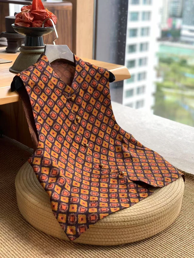 佳琪臻选【香云纱老钱风爱不释手上衣复古】新中显气质薄款夏季马甲