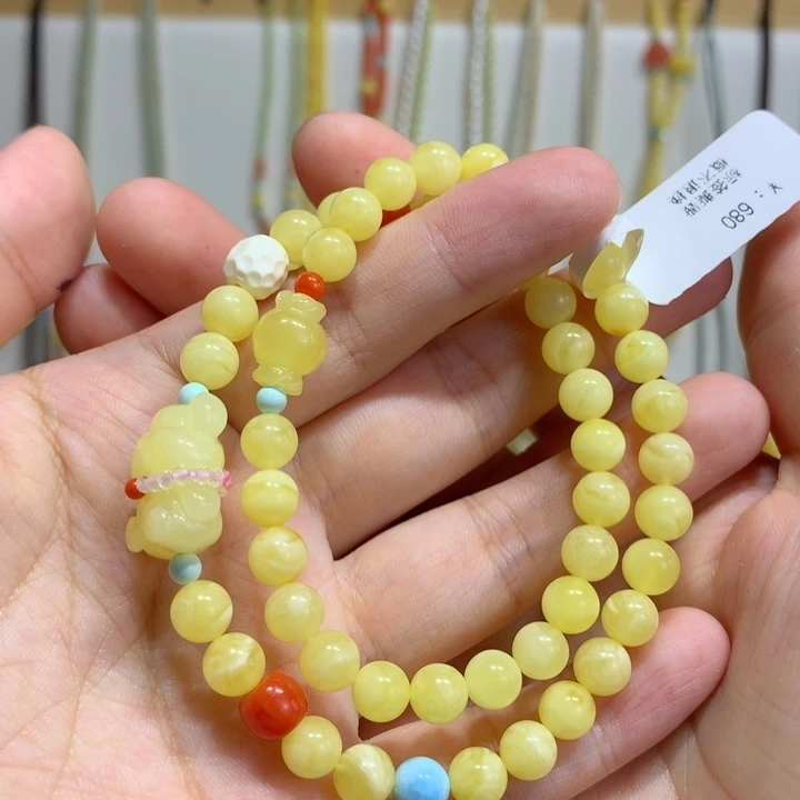 手链蜜蜡未镶嵌6.5mm