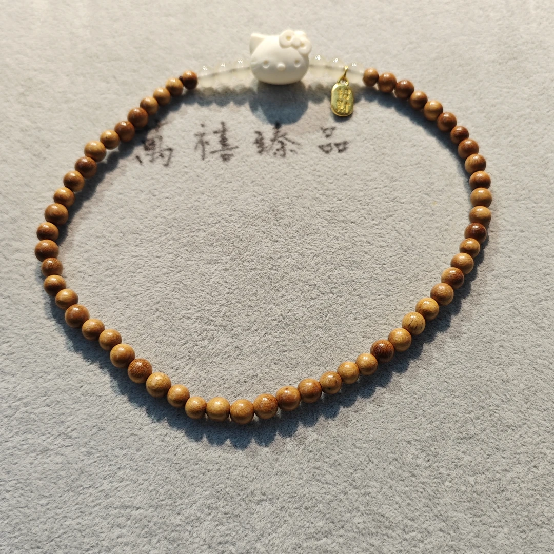 非金属木质手链 6mm芭比檀KT猫双圈手串J034 fyg