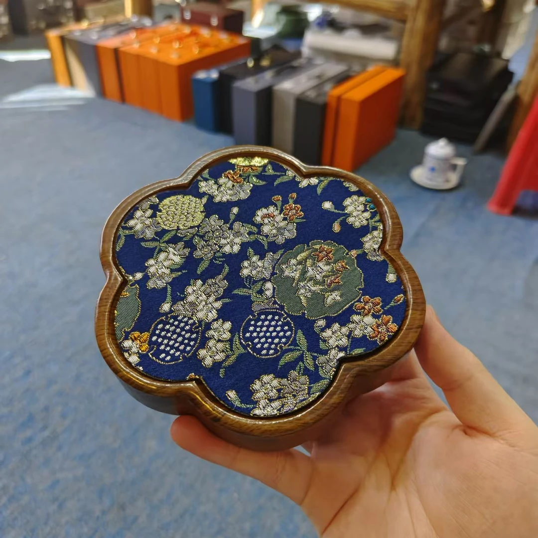 瓷韵优品 花瓣干泡台壶承复古家用简约两用茶道干泡盘（14*14）4517